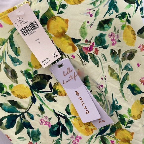 ANTHROPOLOGIE Lemon Print Tie Front One Piece Swimsuit Size Small - Picture 4 of 8